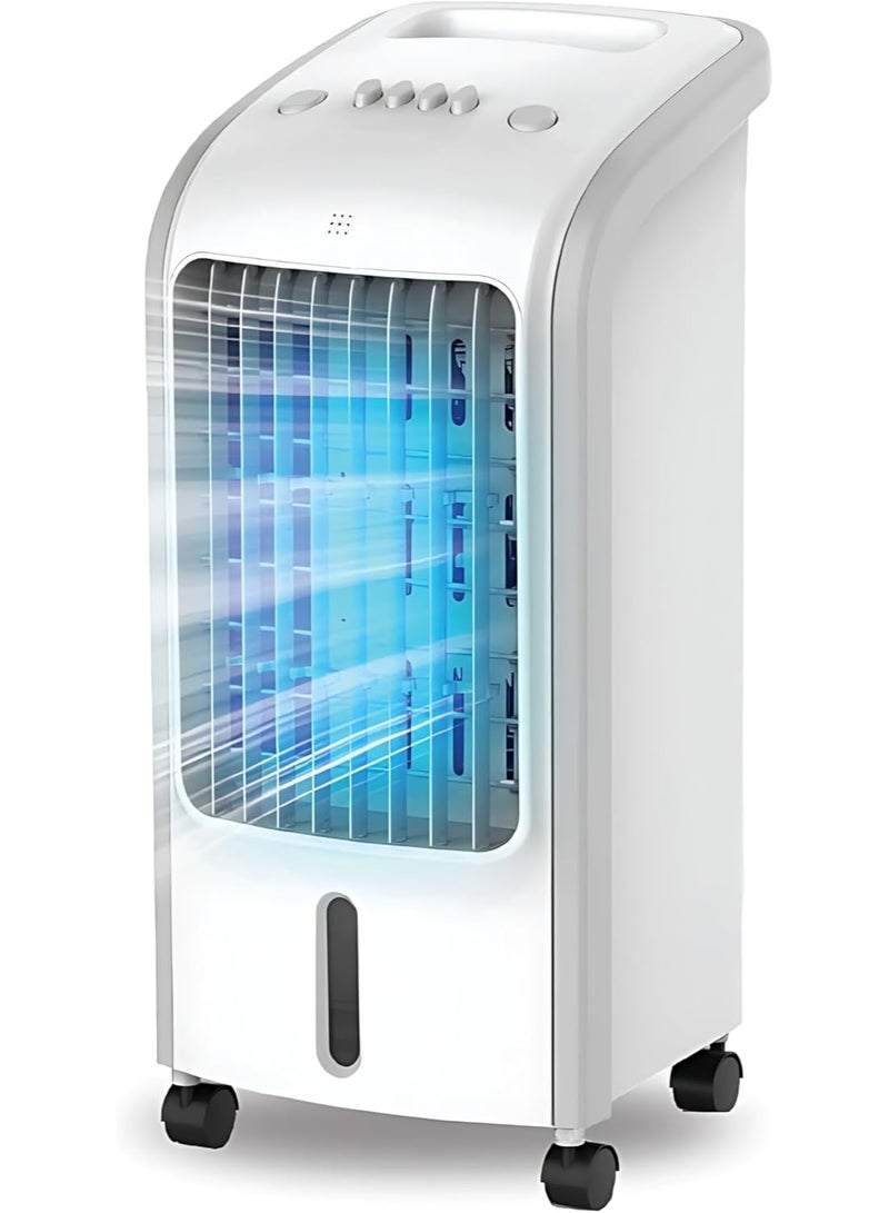 Cady One Portable desert air cooler with a 4-liter water tank and 80 watts of power. This portable air cooler features 3 different air speeds, wheels, and a water level indicator, making it suitable for home and office use. - Image 3